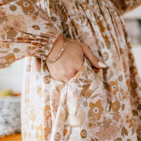 Vada Winter Women’s Blythe Dress Boho Floral‎ Long Sleeve Size XL Fairy - Picture 3 of 16